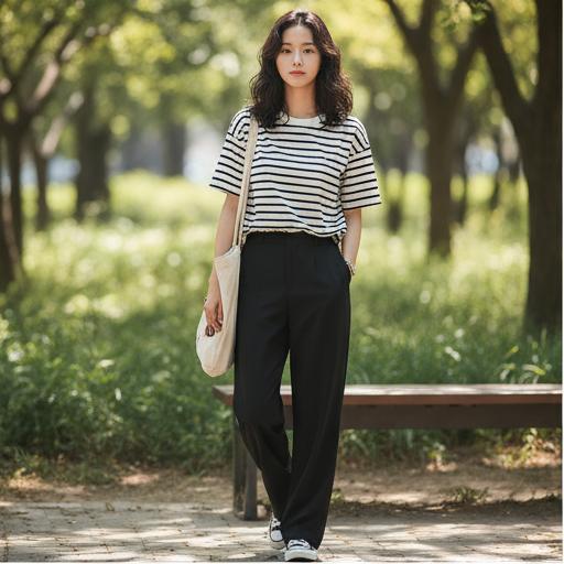 스트라이프 티셔츠: 꾸민 듯 안 꾸민 듯, 편안한 데일리룩