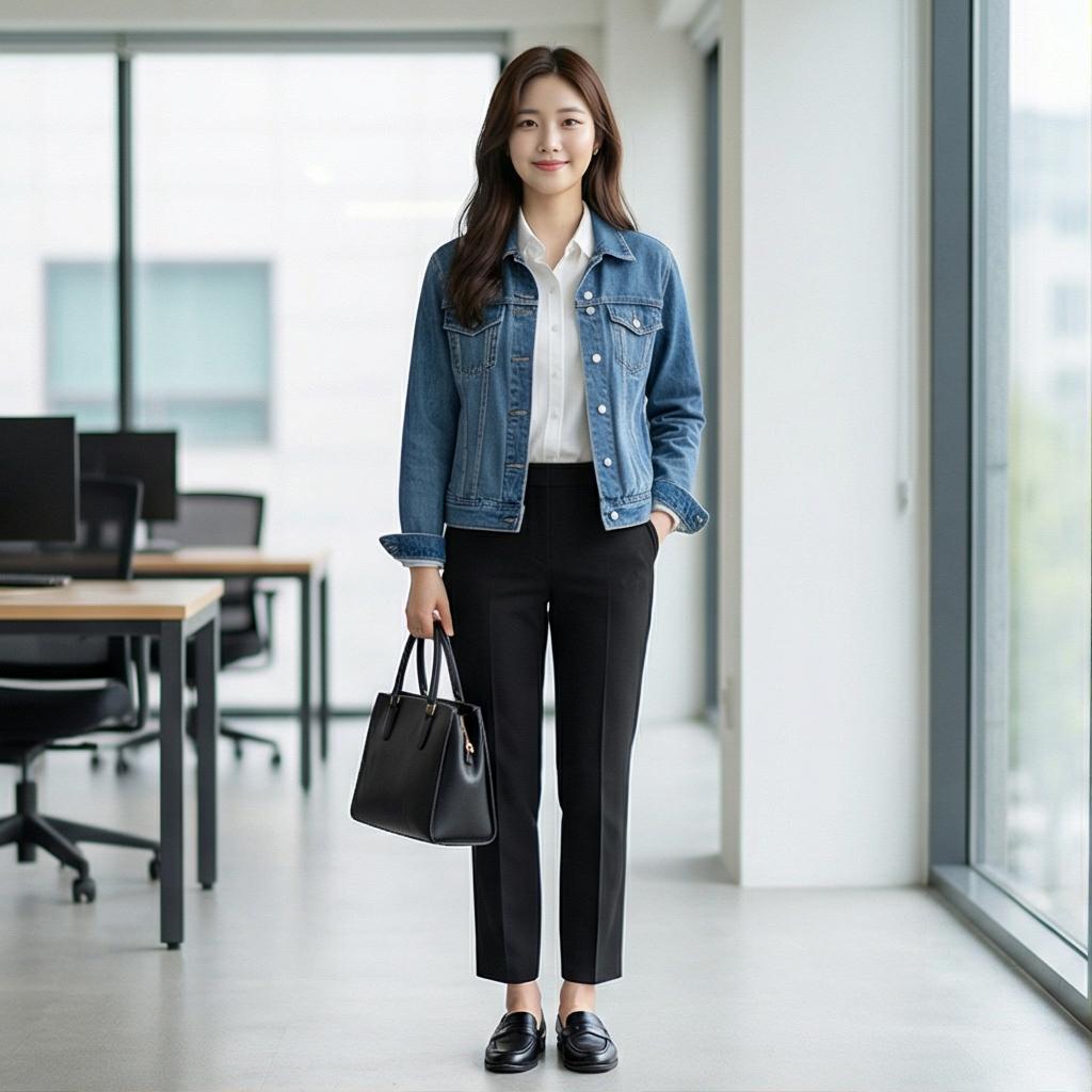 검정 슬랙스: 깔끔한 비즈니스 캐주얼 스타일