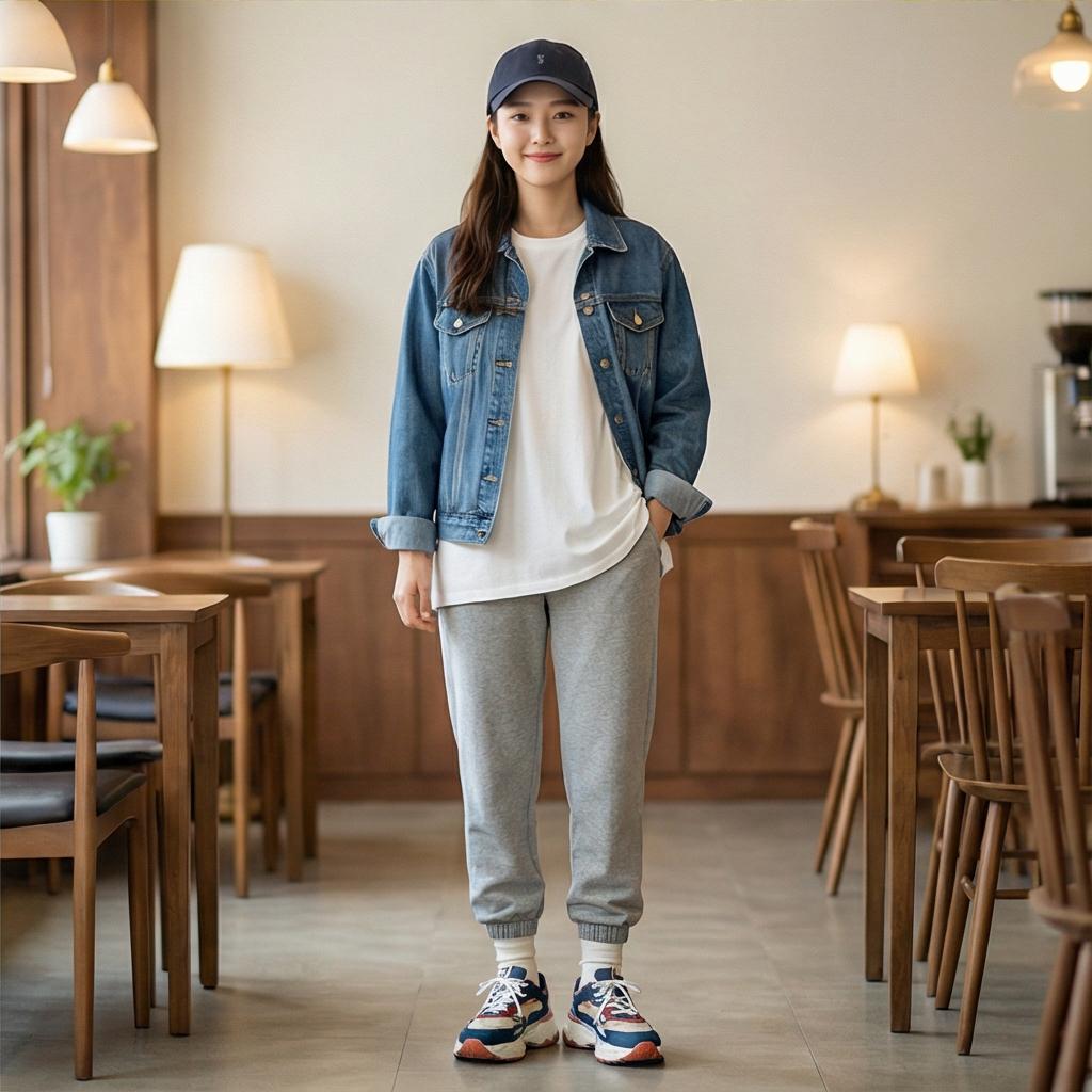 회색 조거 팬츠: 자연스러운 꾸안꾸 스타일