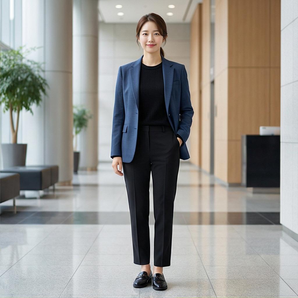 검정 슬랙스: 지적인 오피스 스타일