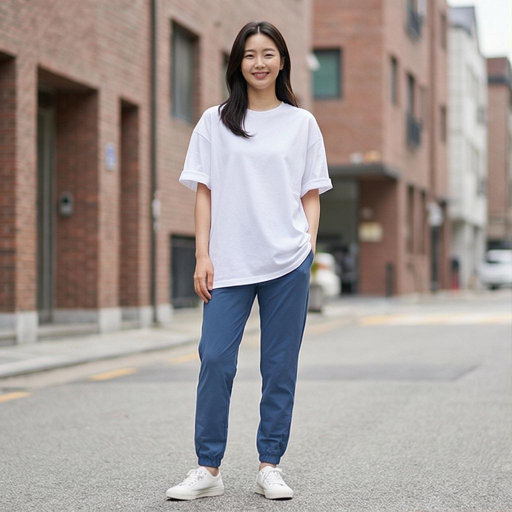 화이트 티셔츠: 깔끔한 데일리 스타일