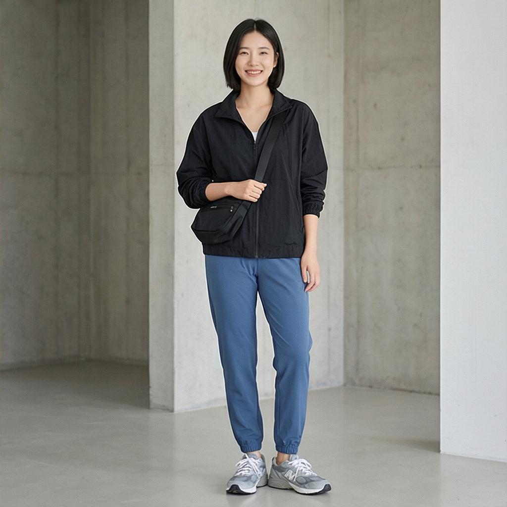 블랙 바람막이: 세련된 원마일 스타일