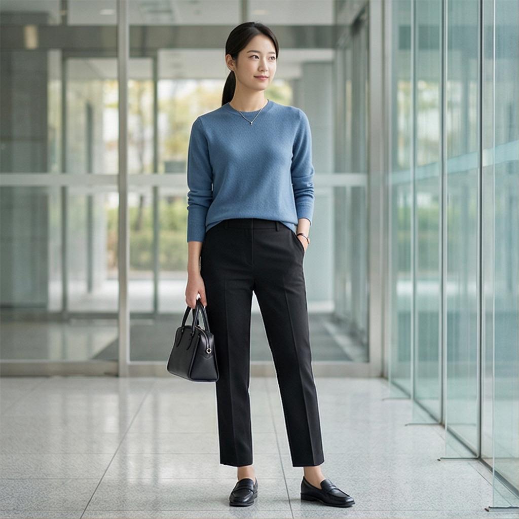 블랙 슬랙스: 세련된 오피스 스타일