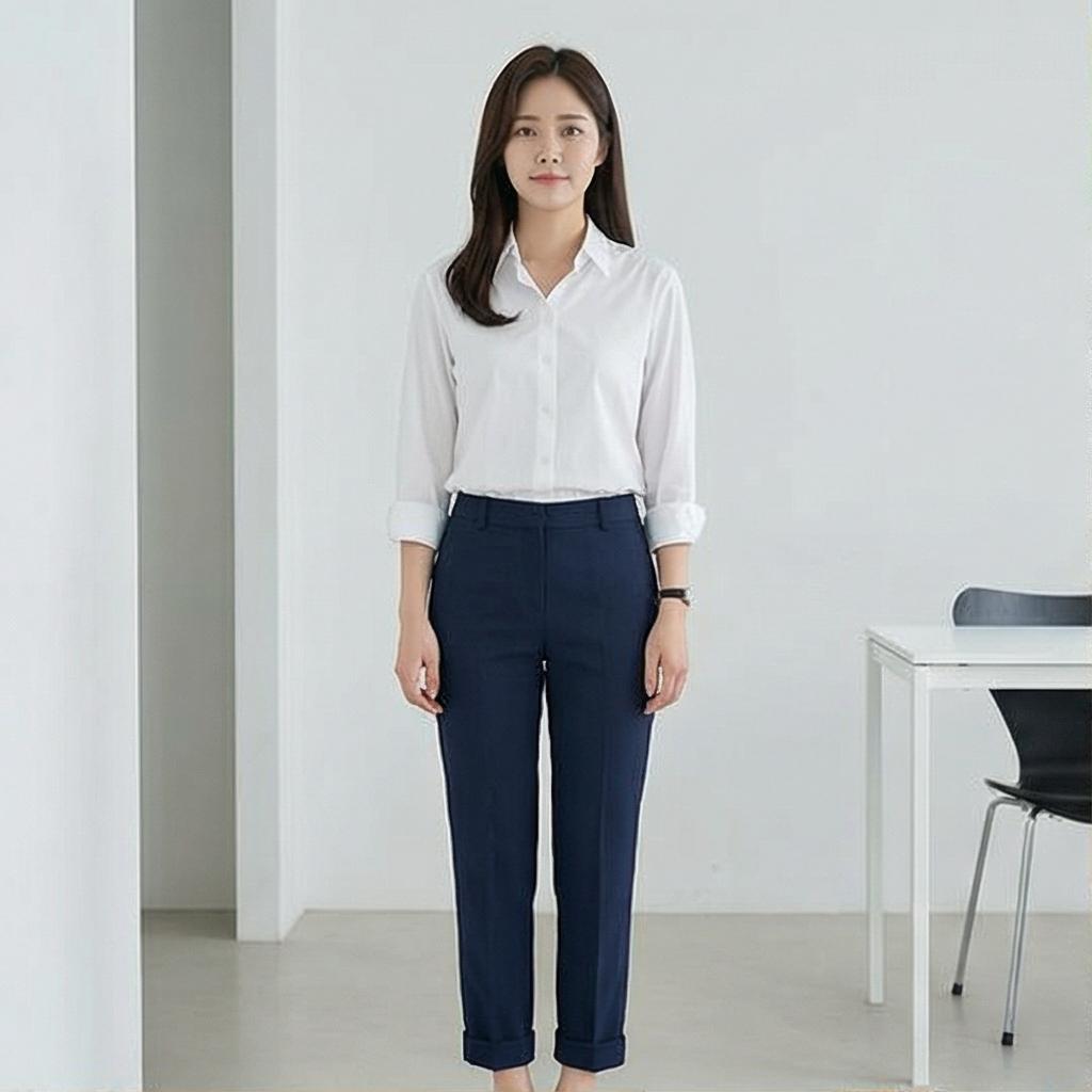화이트 셔츠와 슬랙스: 깔끔한 오피스 룩