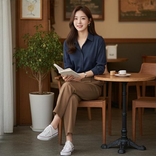 차분한 파란색 셔츠: 세련된 비즈니스 캐주얼룩