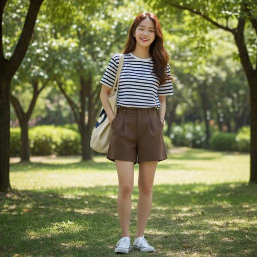 스트라이프 티셔츠: 편안한 주말 나들이 룩