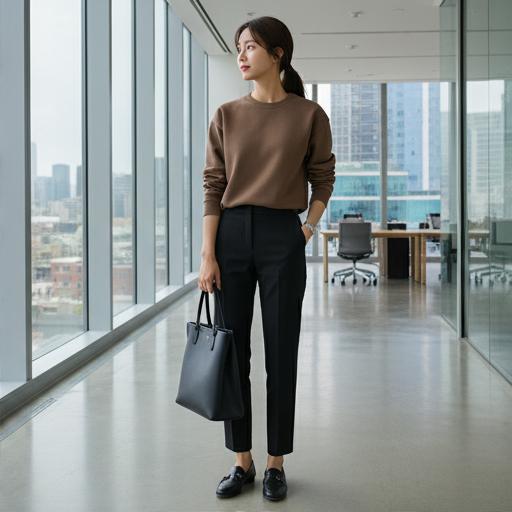 검정 슬랙스: 출근할 때도 손색없는 비즈니스 캐주얼