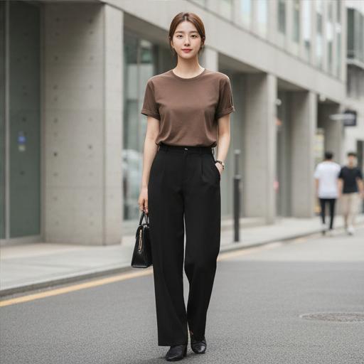 검정 와이드 팬츠: 차분한 미니멀룩