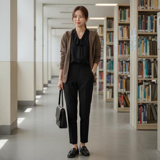 검정색 슬랙스: 단정한 출근룩