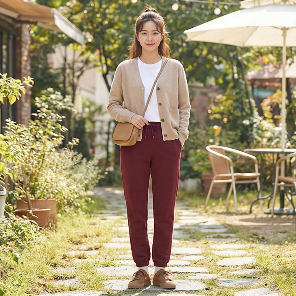 베이지 가디건: 부드러운 스타일