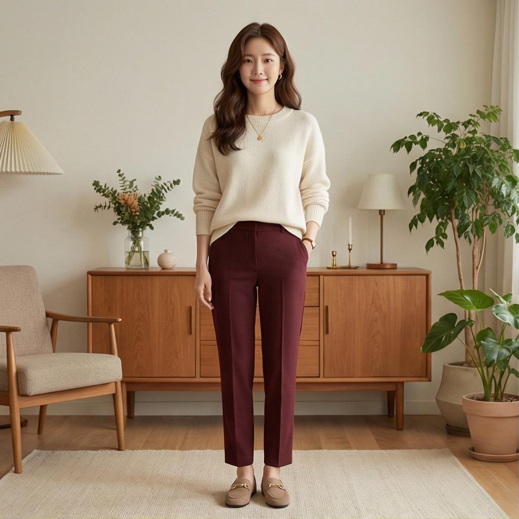 아이보리 니트: 포근한 무드의 데일리룩