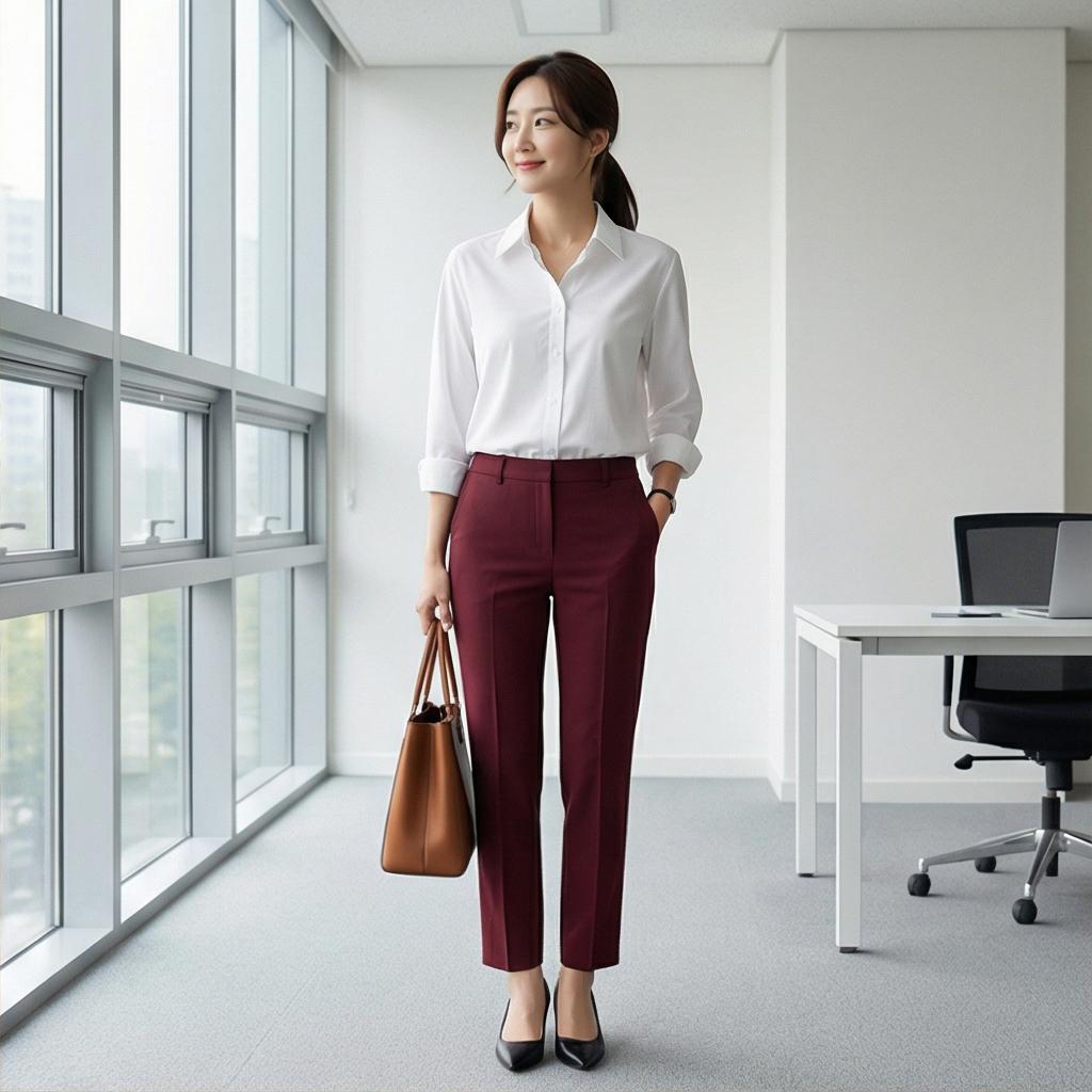 화이트 셔츠: 단정한 비즈니스 캐주얼 스타일