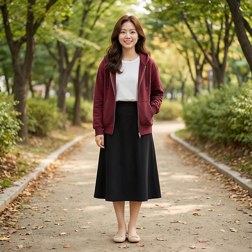 롱 스커트: 부드러운 나들이 스타일