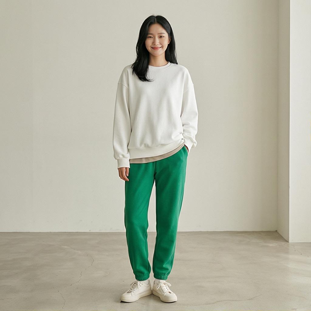 흰색 맨투맨: 편안한 데일리 룩