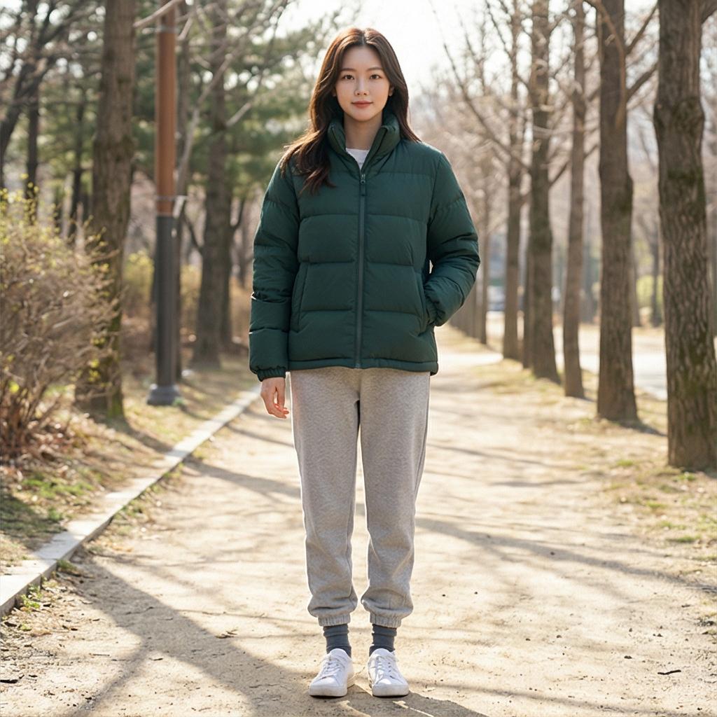 회색 트레이닝 팬츠: 자연스러운 원마일룩