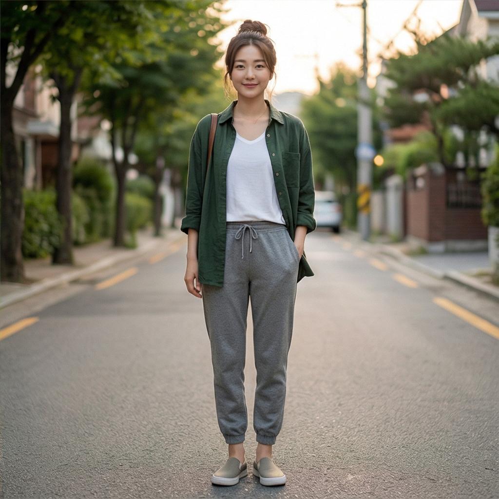 화이트 반팔 티셔츠: 실용적인 아우터 레이어드 스타일