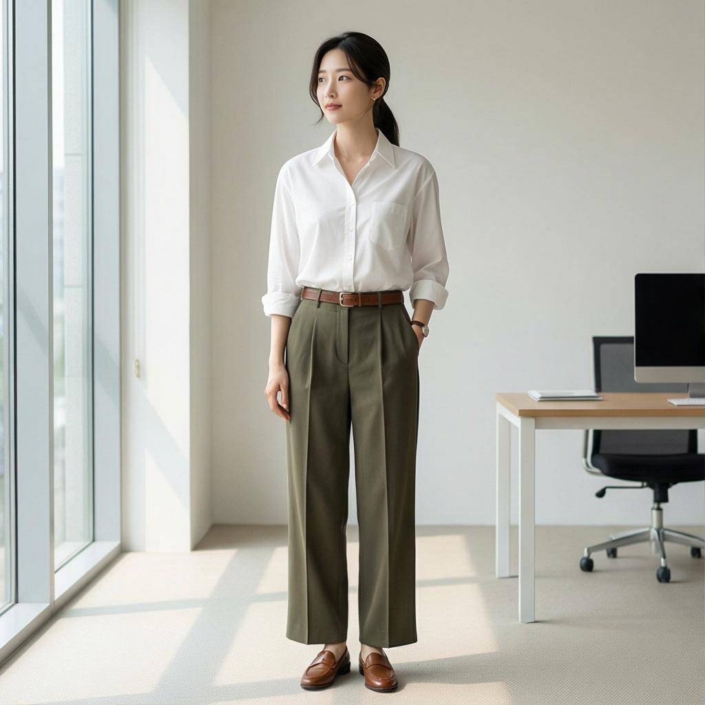 화이트 셔츠: 단정한 오피스 스타일