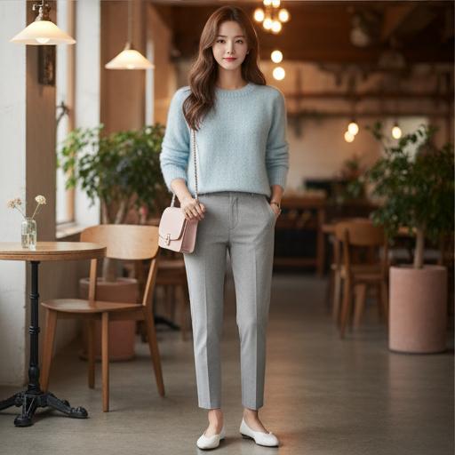 파스텔 톤 니트: 부드럽고 화사한 데이트룩