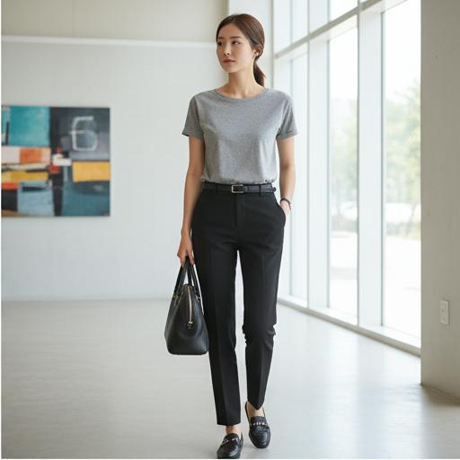 검정 슬랙스: 단정한 오피스룩