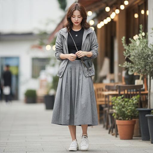 롱 스커트: 반전 매력의 나들이룩