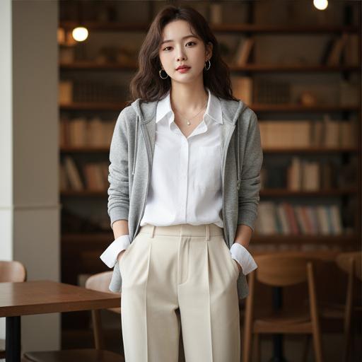 화이트 셔츠: 레이어드 데이트룩