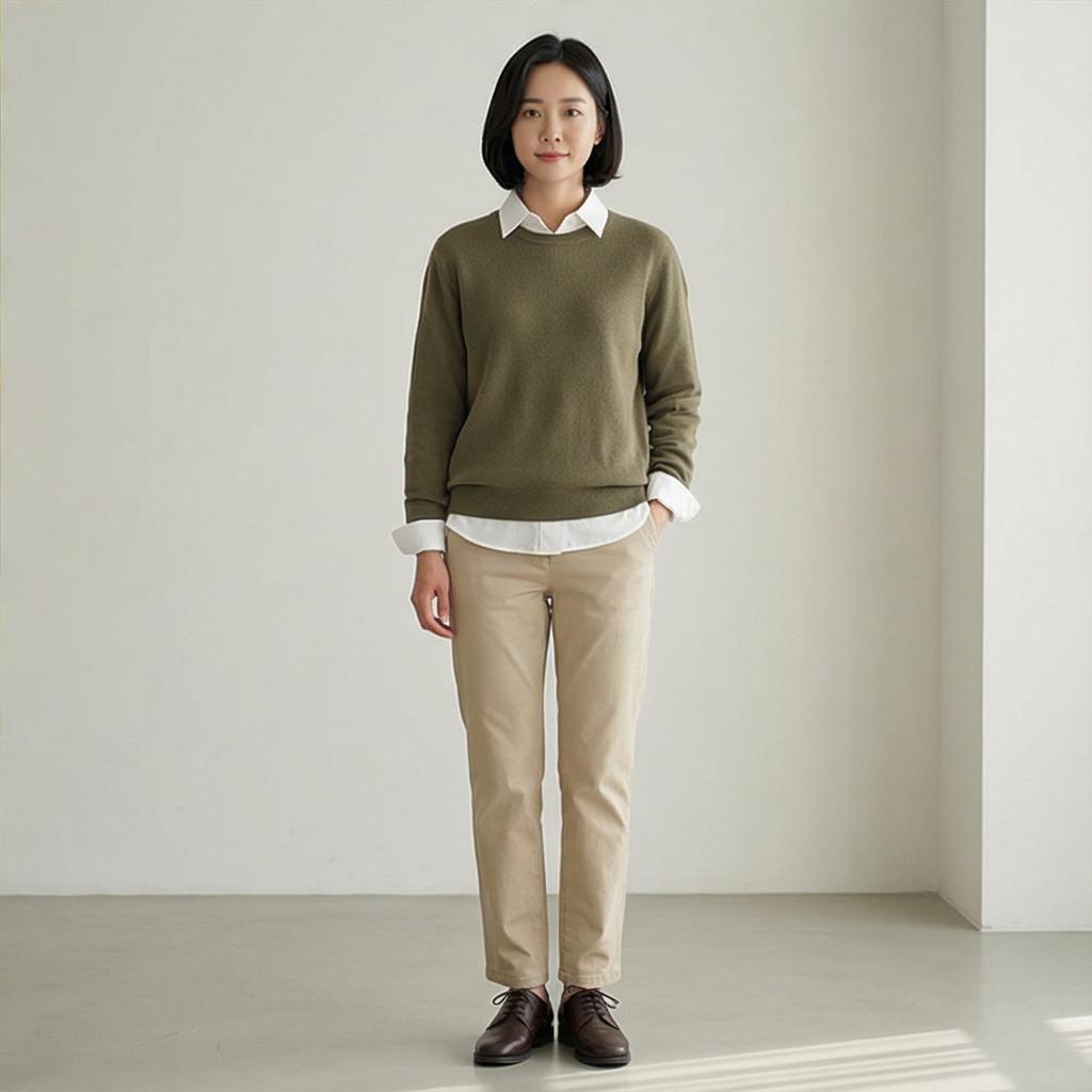 화이트 셔츠: 단정한 레이어드 스타일