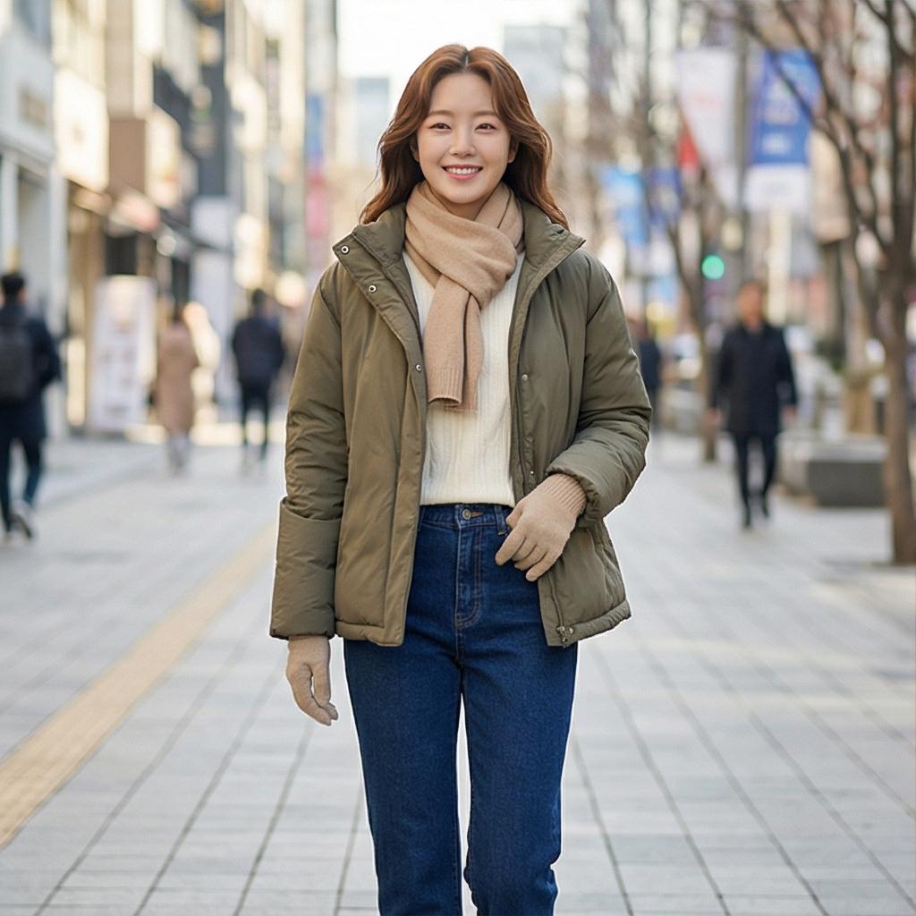 진청 데님 팬츠: 생기 있는 나들이 룩