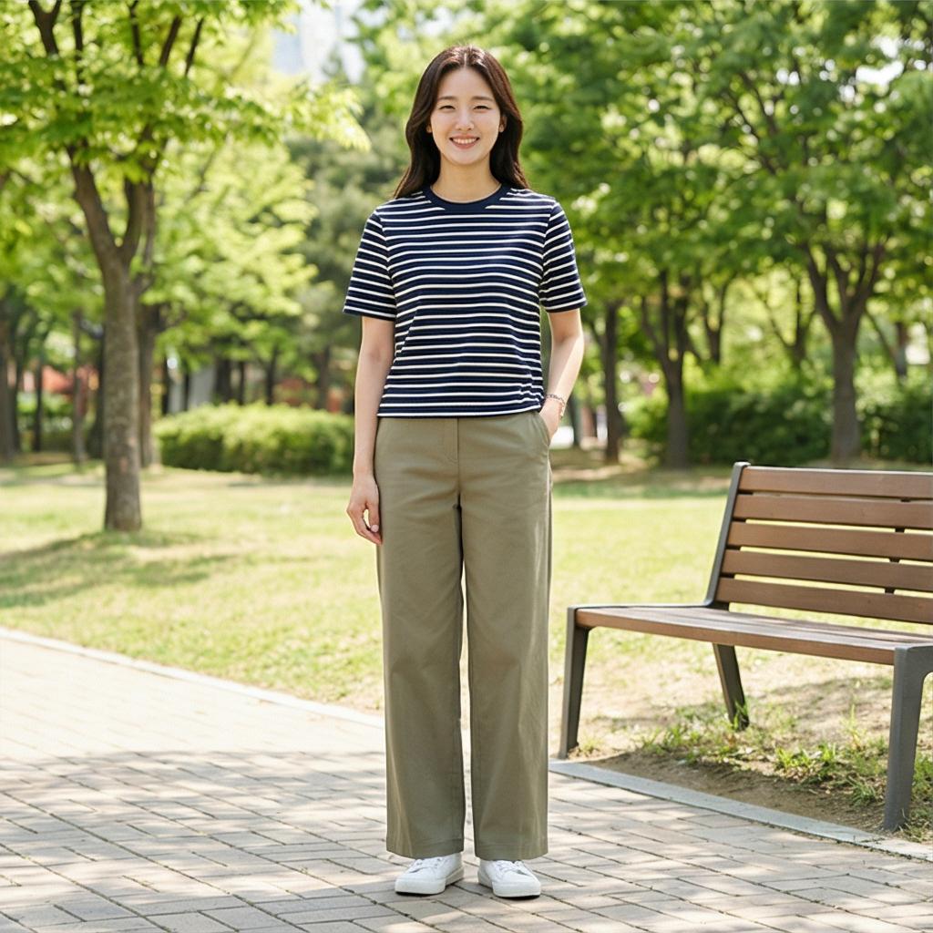 스트라이프 티셔츠: 경쾌한 나들이 스타일