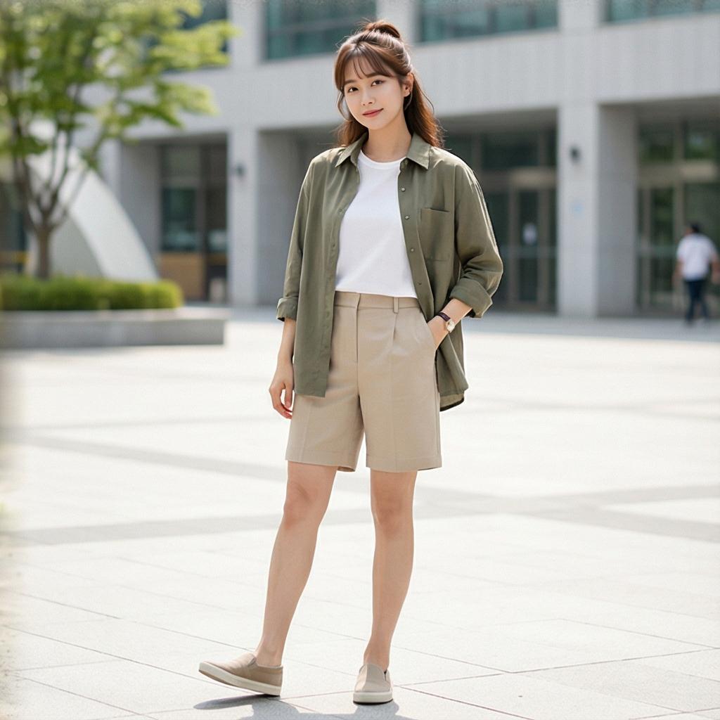 흰색 반팔 티셔츠: 활동성 좋은 캐주얼 룩