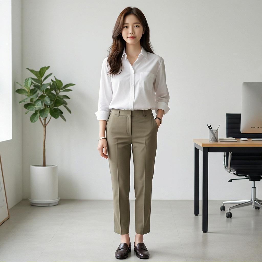 화이트 셔츠: 깔끔한 오피스 룩