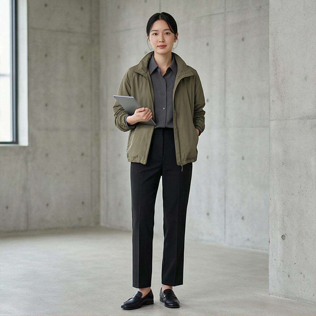 블랙 슬랙스: 단정한 비즈니스 캐주얼 룩