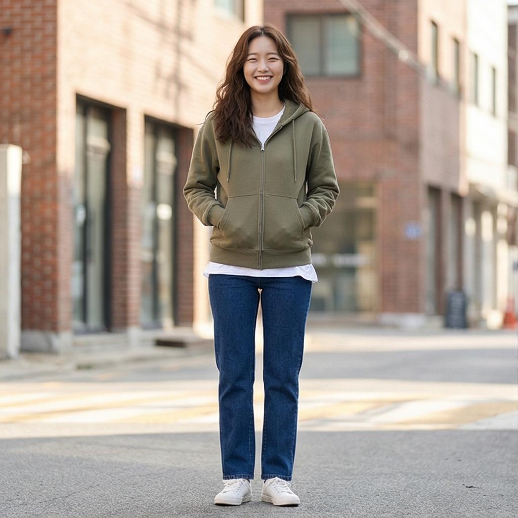 흰색 티셔츠와 청바지: 캐주얼한 데일리 스타일