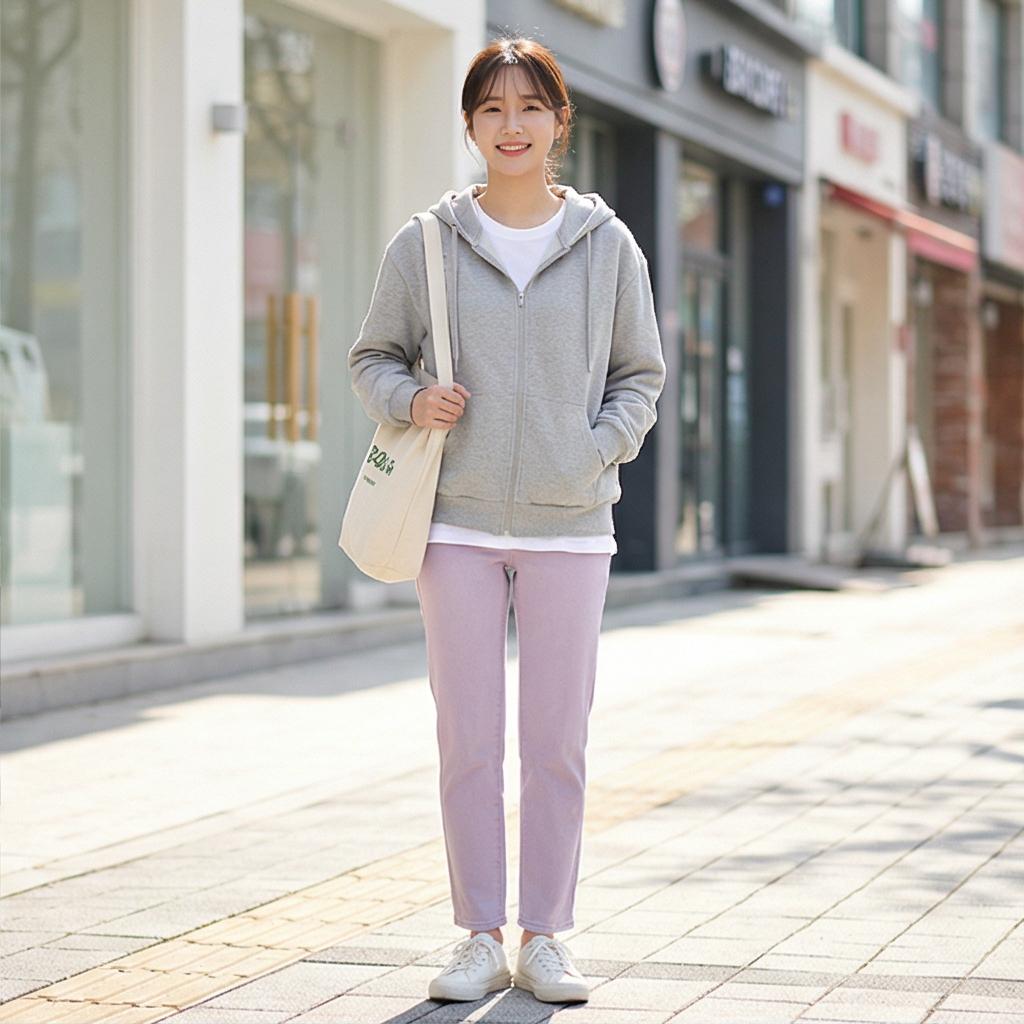 그레이 맨투맨과 후드티: 편안한 캐주얼 스타일