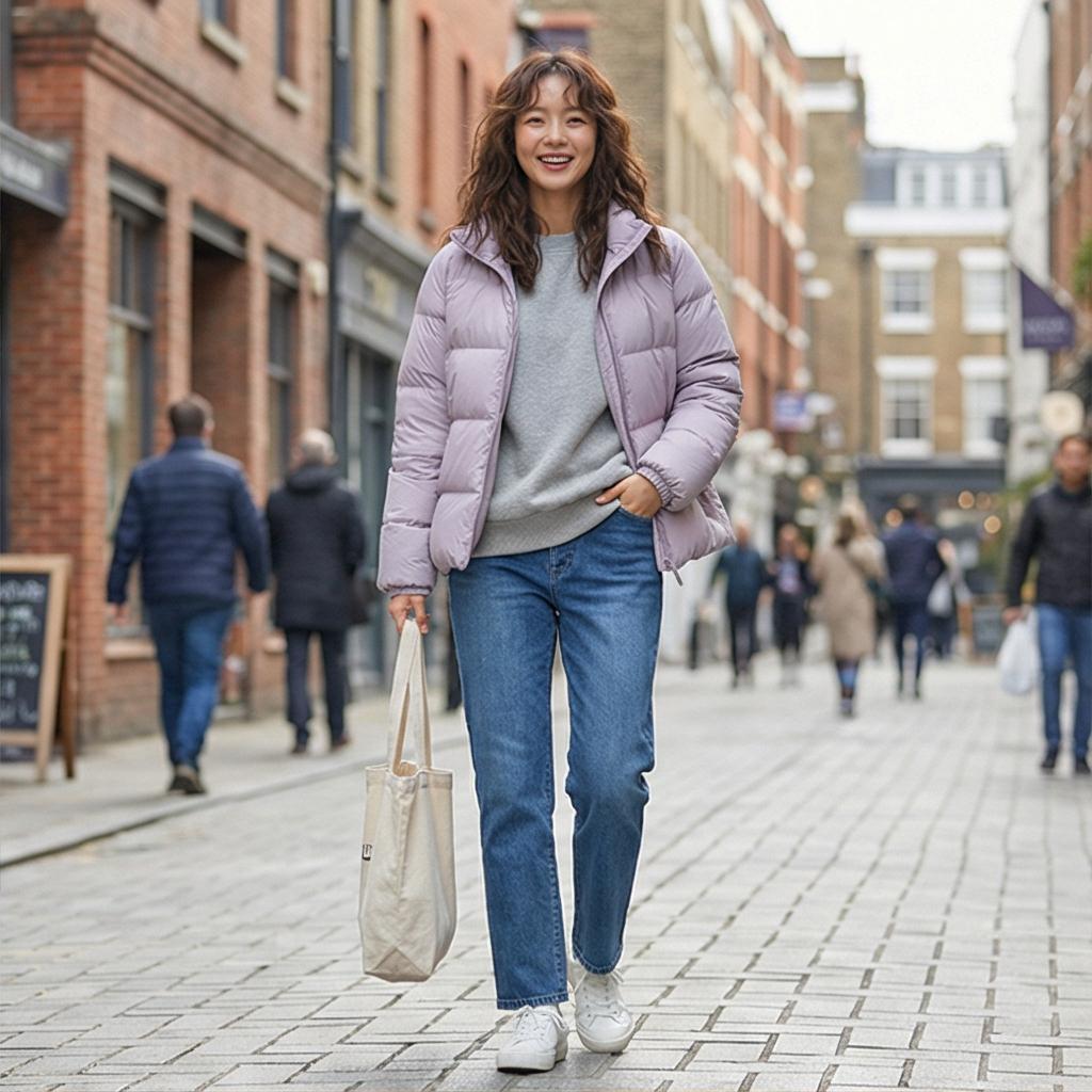중청 데님 팬츠: 활동적인 캐주얼 룩