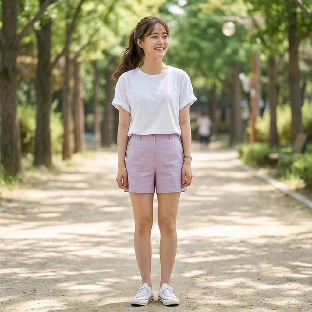 흰색 반팔 티셔츠: 깨끗한 데일리룩