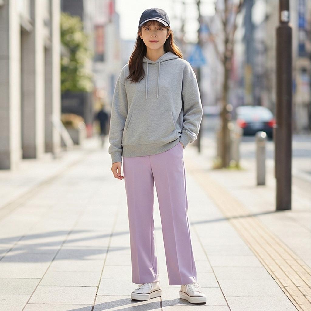 회색 맨투맨과 후드티: 편안한 캐주얼 룩