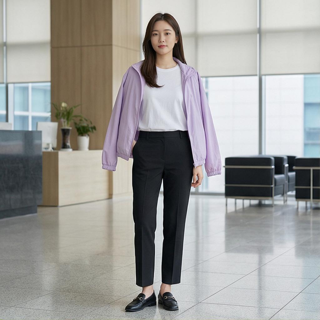 블랙 슬랙스와 화이트 티셔츠: 단정한 오피스 룩