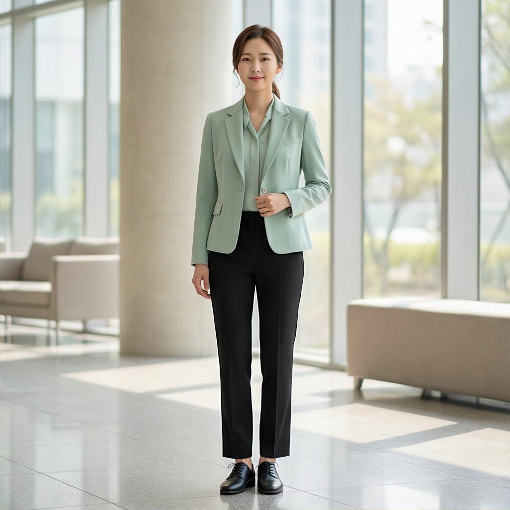 검정색 슬랙스: 단정한 오피스 룩