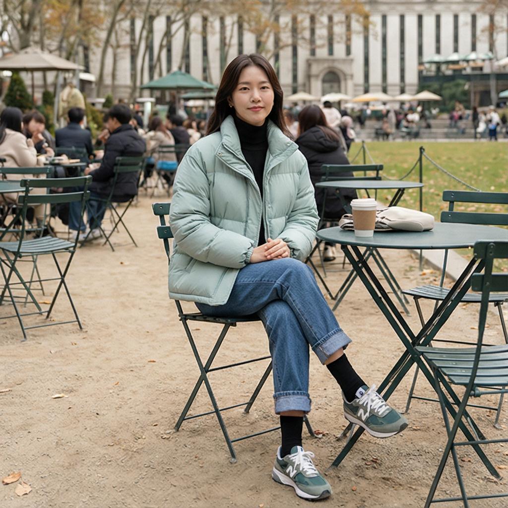 중청 데님 팬츠: 활동적인 주말 스타일
