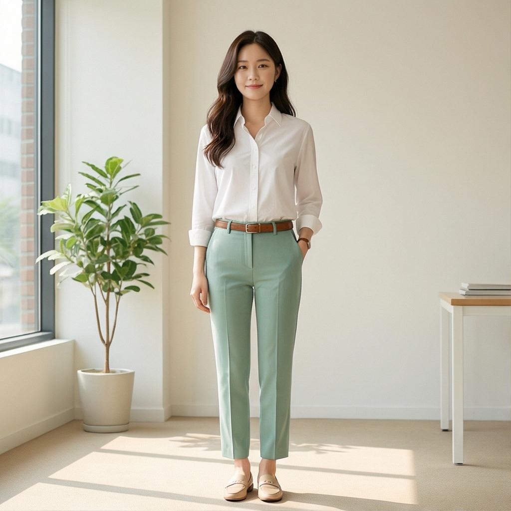 화이트 셔츠: 깔끔한 오피스 룩