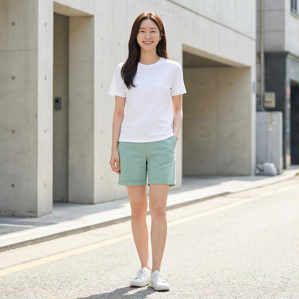 흰색 무지 티셔츠: 깔끔한 데일리 스타일