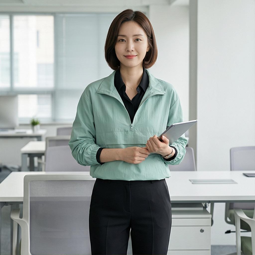 검정 슬랙스: 단정한 오피스룩