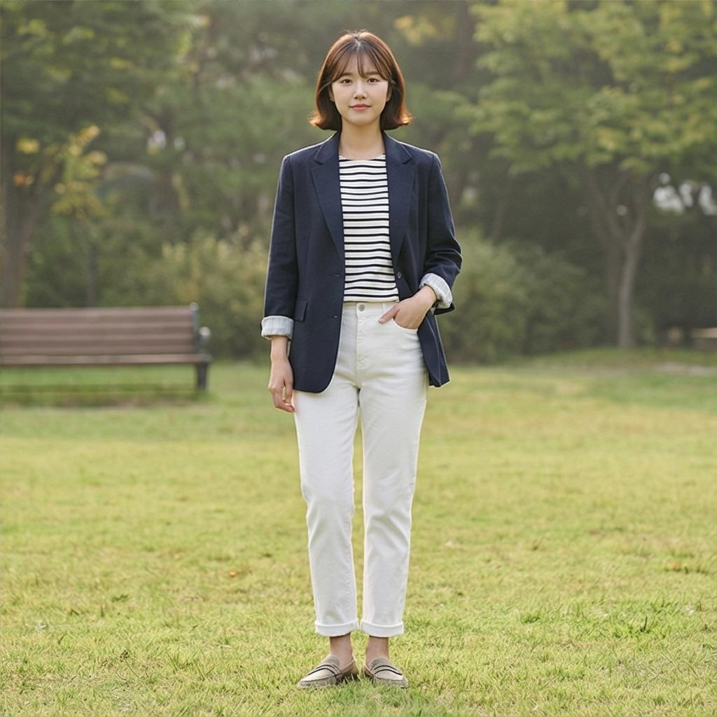 스트라이프 상의: 경쾌한 나들이 룩