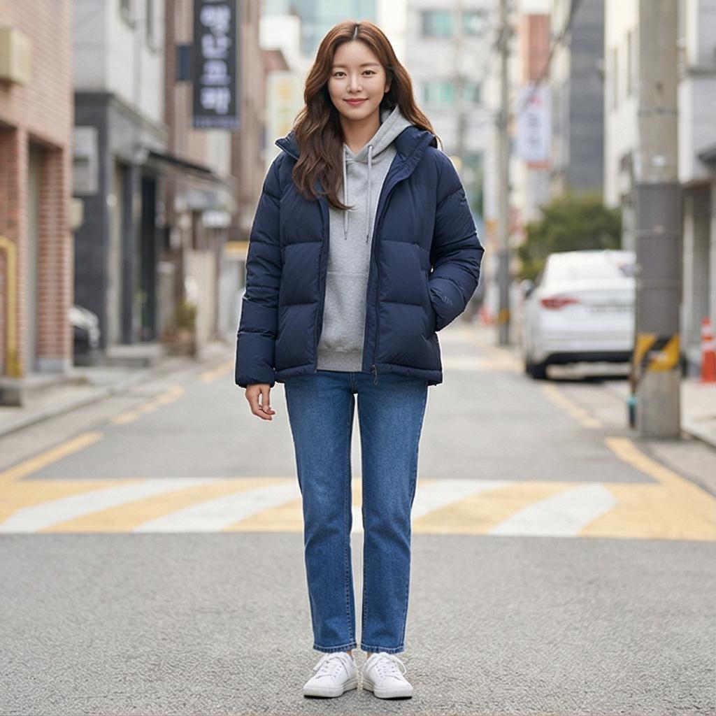 그레이 후드티 & 청바지: 편안한 데일리 스타일