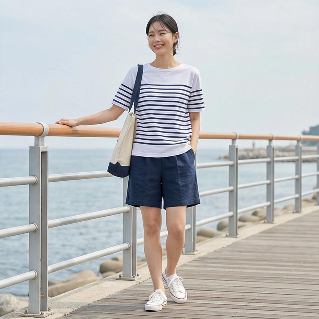 스트라이프 티셔츠: 경쾌한 마린룩 스타일