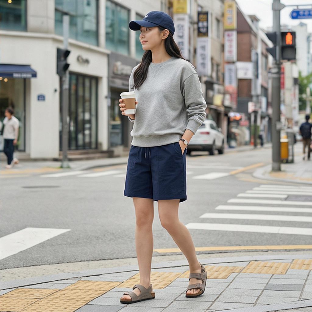 그레이 맨투맨: 모던하고 활동적인 스타일