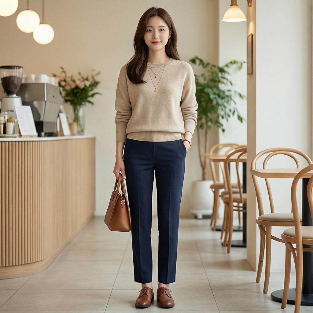 베이지 니트: 부드럽고 차분한 스타일