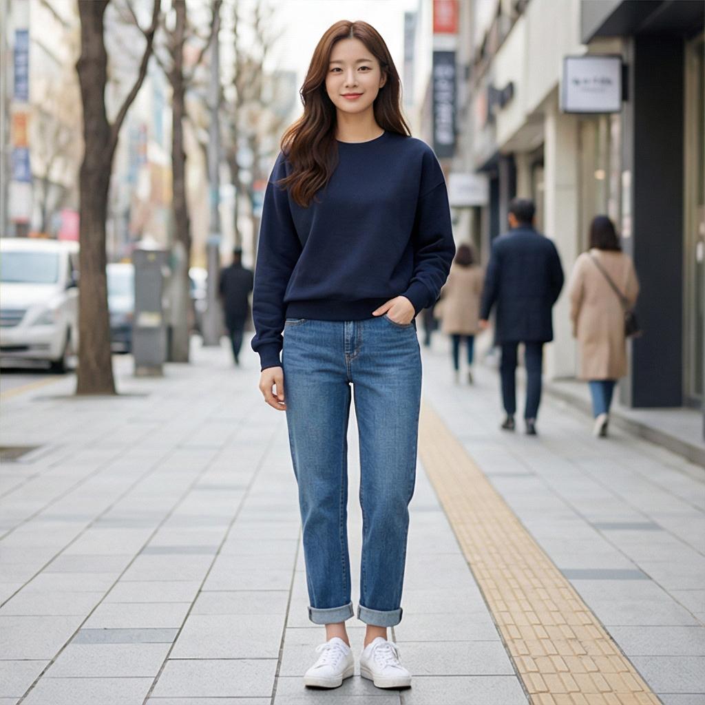 중청 데님 팬츠: 실패 없는 데일리 룩