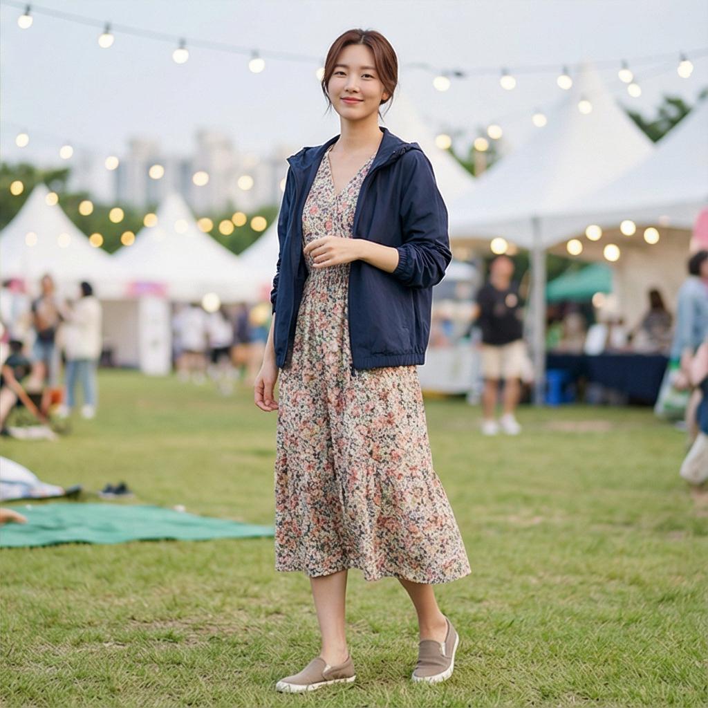 롱 스커트와 원피스: 믹스매치 스타일