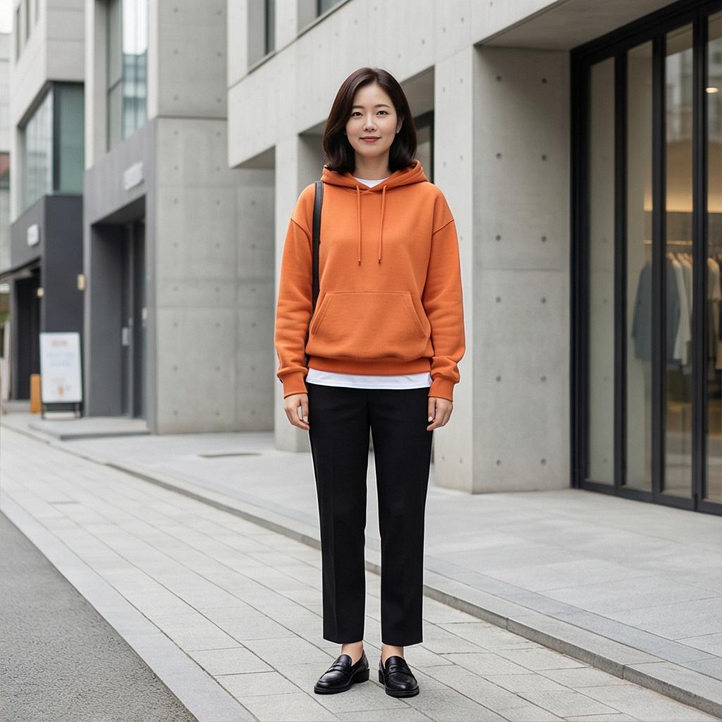 검정 슬랙스: 단정한 나들이 스타일